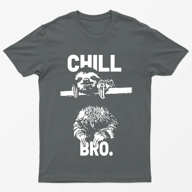 Charcoal Chill Bro Sloth T-Shirt