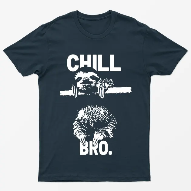 Navy Blue Chill Bro Sloth T-Shirt