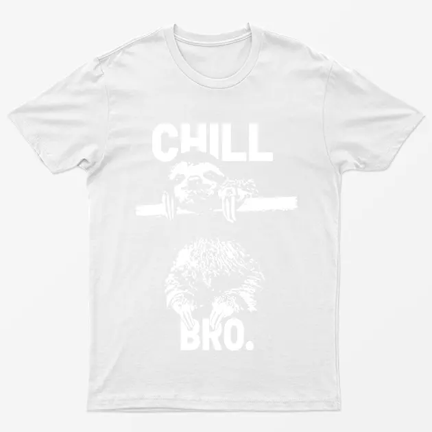 White Chill Bro Sloth T-Shirt