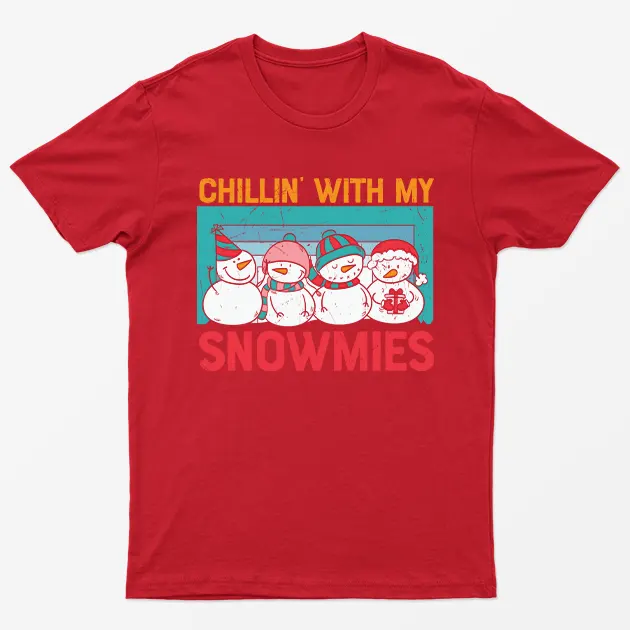 Red Chillin With My Snowmies T-Shirt