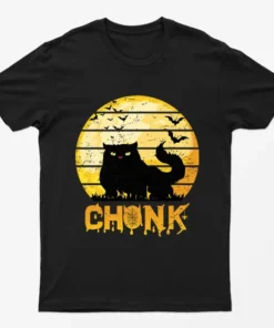 Black Chonk Cat Halloween T-Shirt