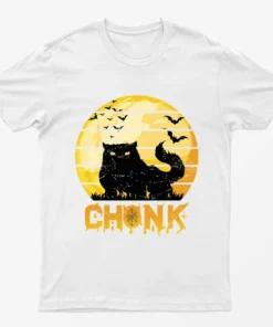 White Chonk Cat Halloween T-Shirt