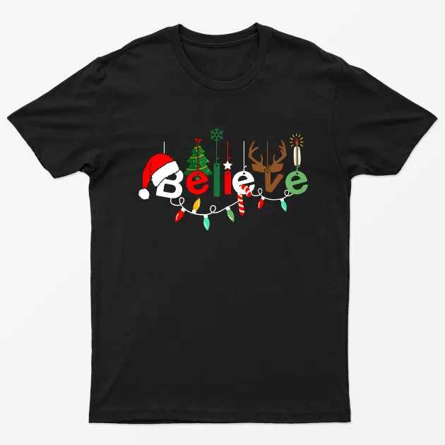Black Christmas Believe T-Shirt