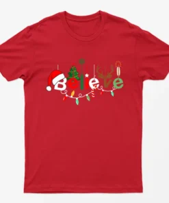 Red Christmas Believe T-Shirt