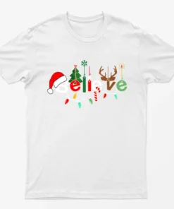 White Christmas Believe T-Shirt