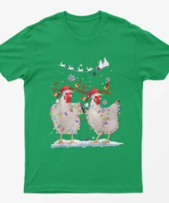Irish Green Christmas Chickens T-Shirt