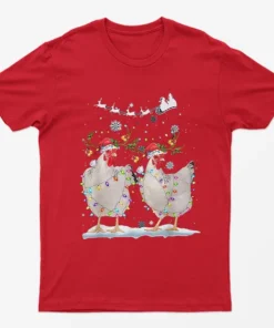Red Christmas Chickens T-Shirt