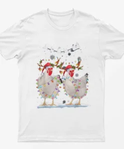 White Christmas Chickens T-Shirt