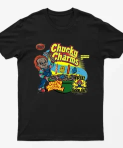 Black Chucky Charms Halloween Graphic T-Shirt