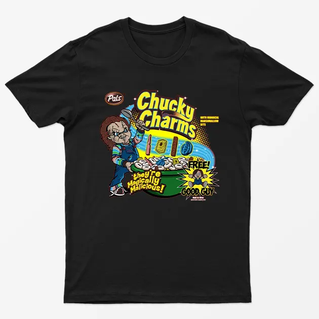Black Chucky Charms Malicious Halloween T-Shirt