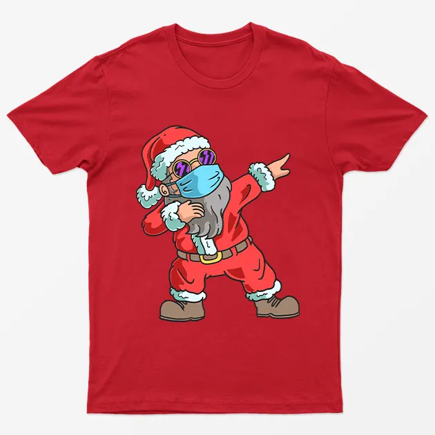 Red Cool Dabbing Santa T-Shirt