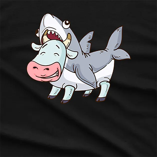 Cow Shark Animal Puns T-Shirt