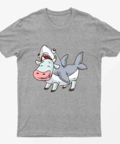 Sport Grey Cow Shark Animal Puns T-Shirt
