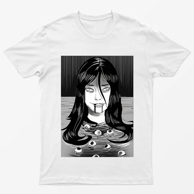 White Creepy Horror Halloween T-Shirt