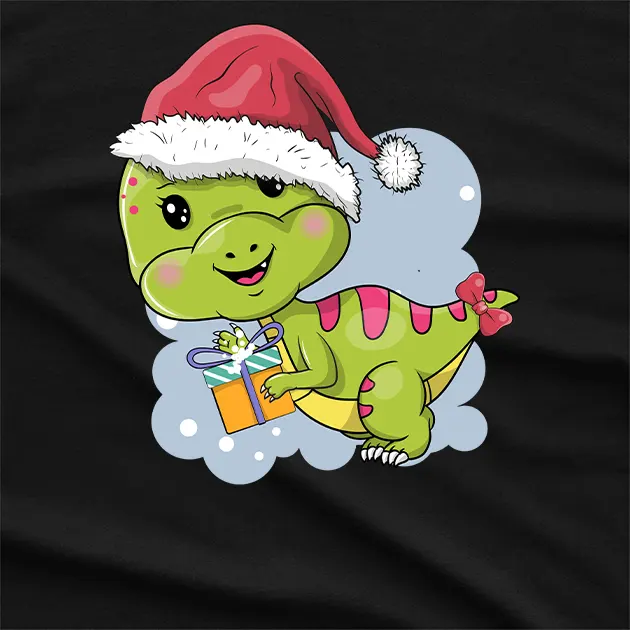 Cute Dino Santa T-Shirt