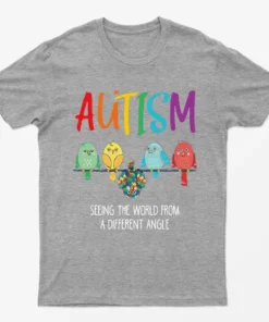Sport Grey Cute Owl Autism Awareness Graphic T-Shirt