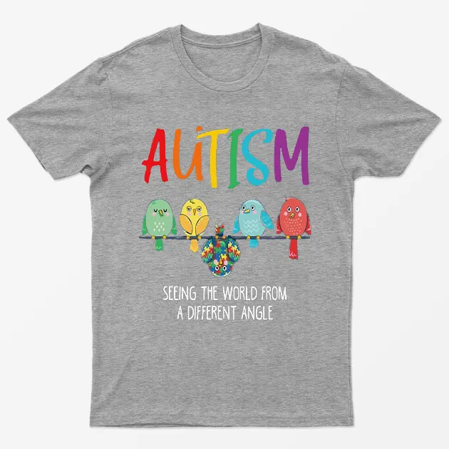 Sport Grey Cute Owl Autism Awareness Graphic T-Shirt