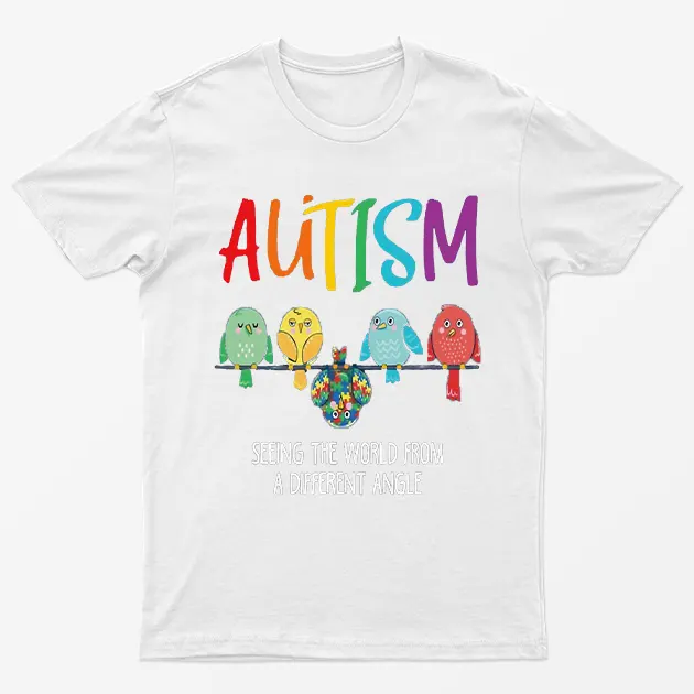 White Cute Owl Autism Awareness Graphic T-Shirt