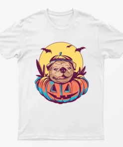 White Cute Pumpkin Dog T-Shirt