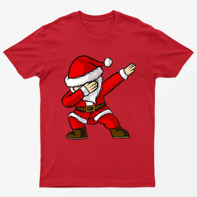 Red Dabbing Santa Christmas T-Shirt