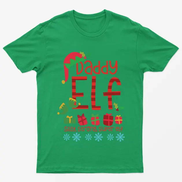 Irish Green Daddy Elf Silly Strong Super Elf T-Shirt
