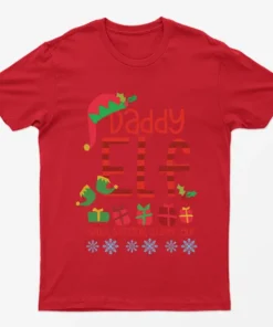 Red Daddy Elf Silly Strong Super Elf T-Shirt