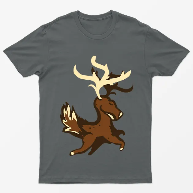 Charcoal Deer Animal Pun T-Shirt