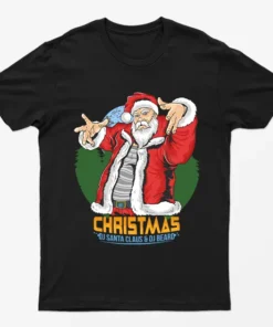 Black Dj Santa Claus & Dj Beard Christmas T-Shirt