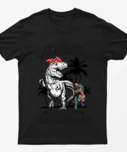 Black Dont Mess With Dinosaur Graphic T-Shirt