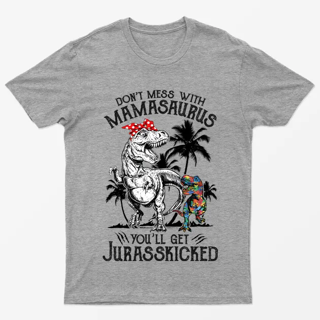 Sport Grey Dont Mess With Dinosaur Graphic T-Shirt