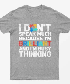 Sport Grey Dont Speak Much Autism Awareness T-Shirt