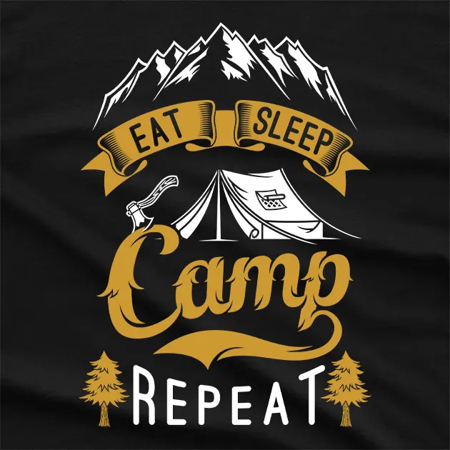 Eat Sleep Camp Repeat Graphic T-Shirt