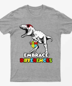Sport Grey Embrace Differences Autism Awareness T-Shirt