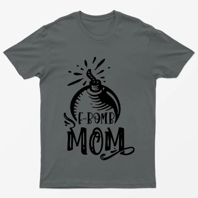 Charcoal F Bomb Mom T-Shirt