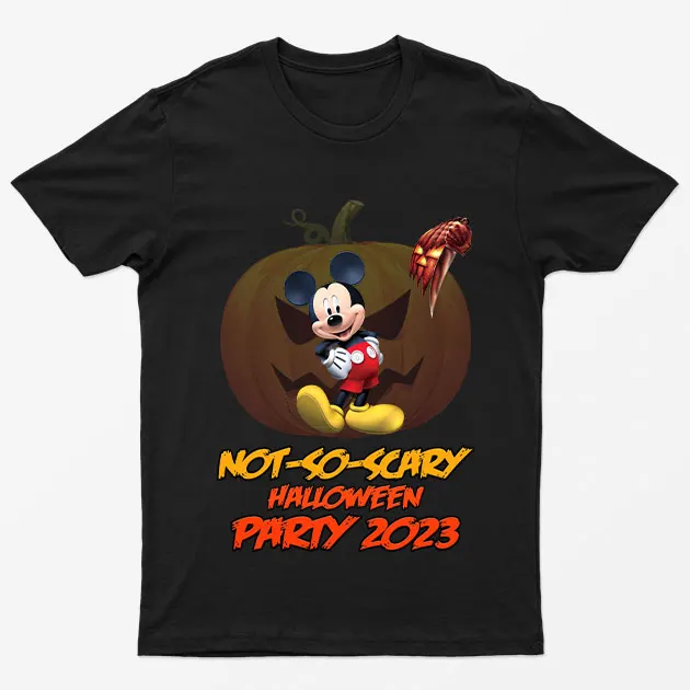Black Family Friendly Halloween Cartoon Crew T-Shirt