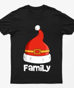 Black Family White Santa Hat T-Shirt
