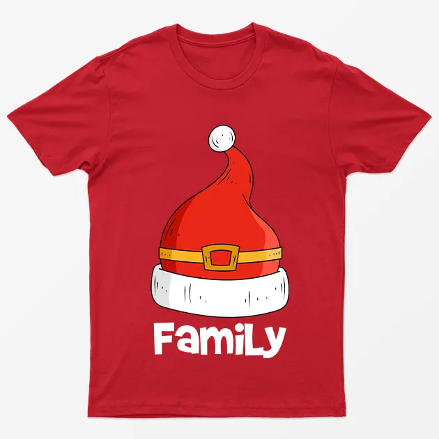 Red Family White Santa Hat T-Shirt