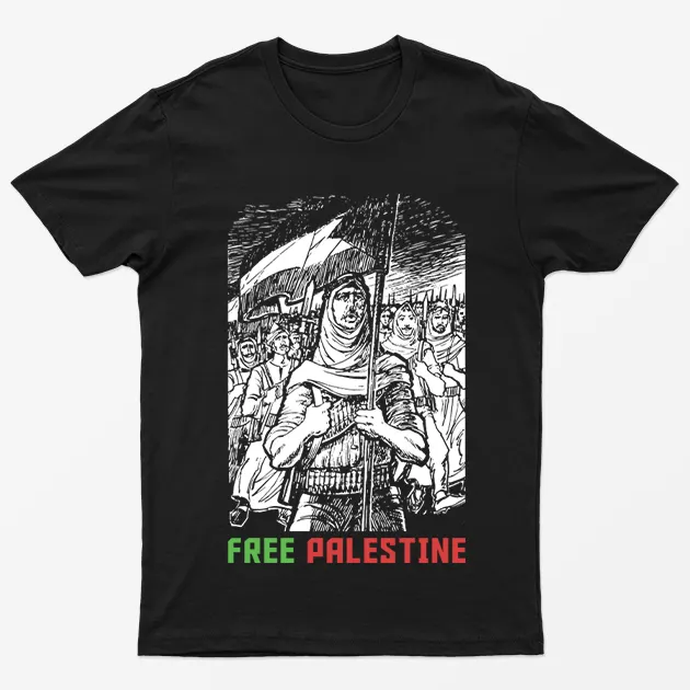 Black Free Gaza Boycott Israel T-Shirt