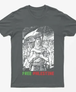 Charcoal Free Gaza Boycott Israel T-Shirt