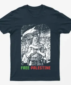 Navy Blue Free Gaza Boycott Israel T-Shirt
