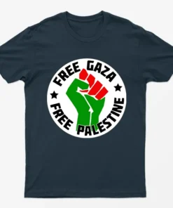 Navy Blue Free Gaza Free Palestine T-Shirt