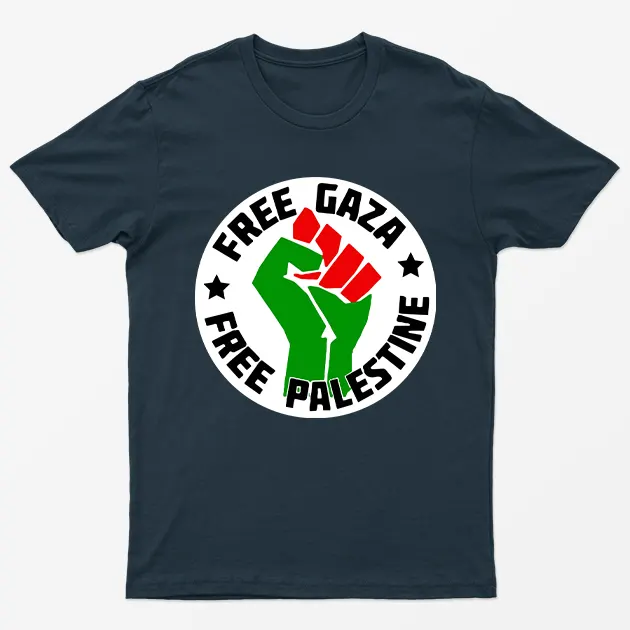 Navy Blue Free Gaza Free Palestine T-Shirt