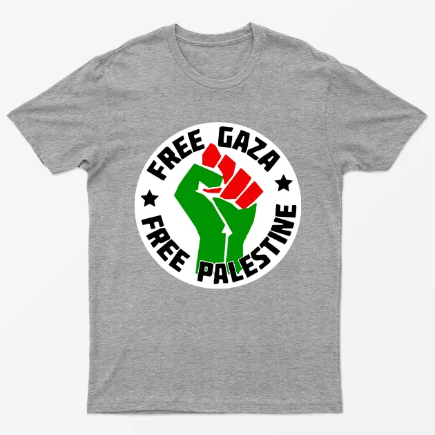 Sport Grey Free Gaza Free Palestine T-Shirt
