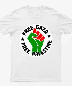 White Free Gaza Free Palestine T-Shirt