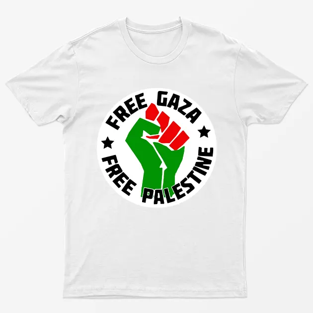 White Free Gaza Free Palestine T-Shirt