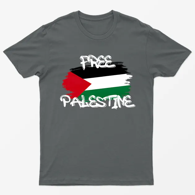Charcoal Free Gaza Graphic T-Shirt