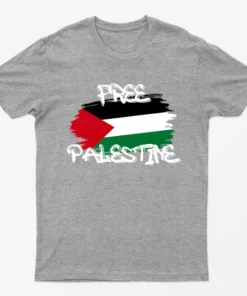 Sport Grey Free Gaza Graphic T-Shirt