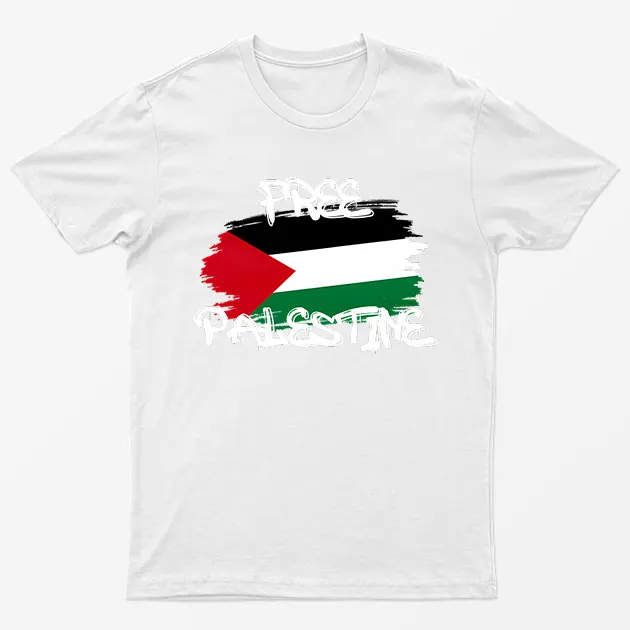 White Free Gaza Graphic T-Shirt