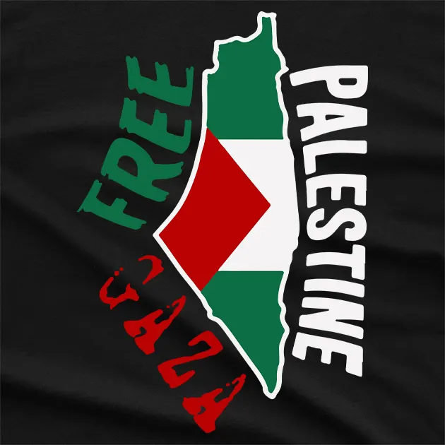 Free Gaza Palestine Map T-Shirt