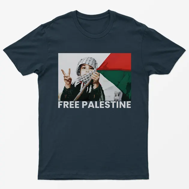 Navy Blue Free Gaza T-Shirt